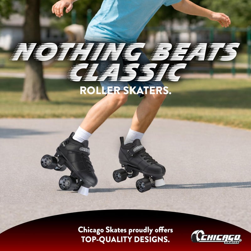 Chicago Skates Bullet Speed Quad Roller Skates â€“ Durable, Top Performance Indoor/Outdoor Youth Skate Shoes for Women & Men Beginner 62mm Urethane Wheels & Low-Cut Ankle Boots for Agility - Image 5